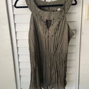 Chic Olive Sleeveless Halter Neck Tank Top